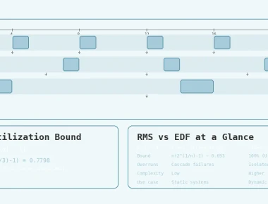 Rate Monotonic Scheduling and Schedulability Analysis in RTOS