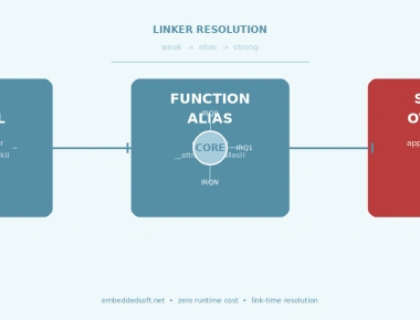 Weak Symbols and Function Aliasing in Embedded C
